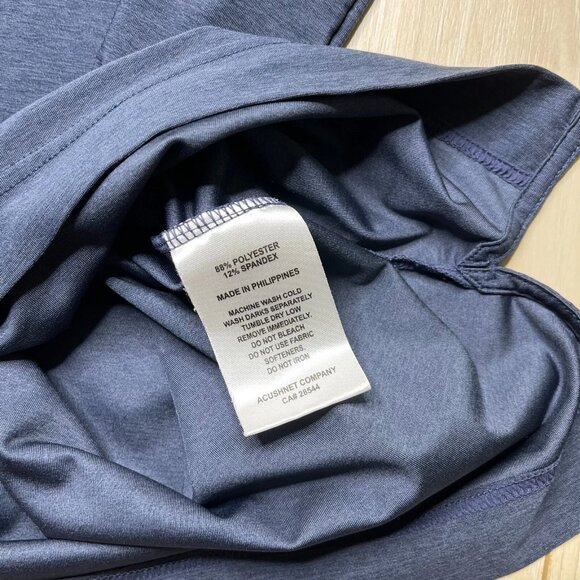 FootJoy Mens Navy Texture Print Stretch Pique Golf Polo T-Shirt Size X-Large - Picture 7 of 9